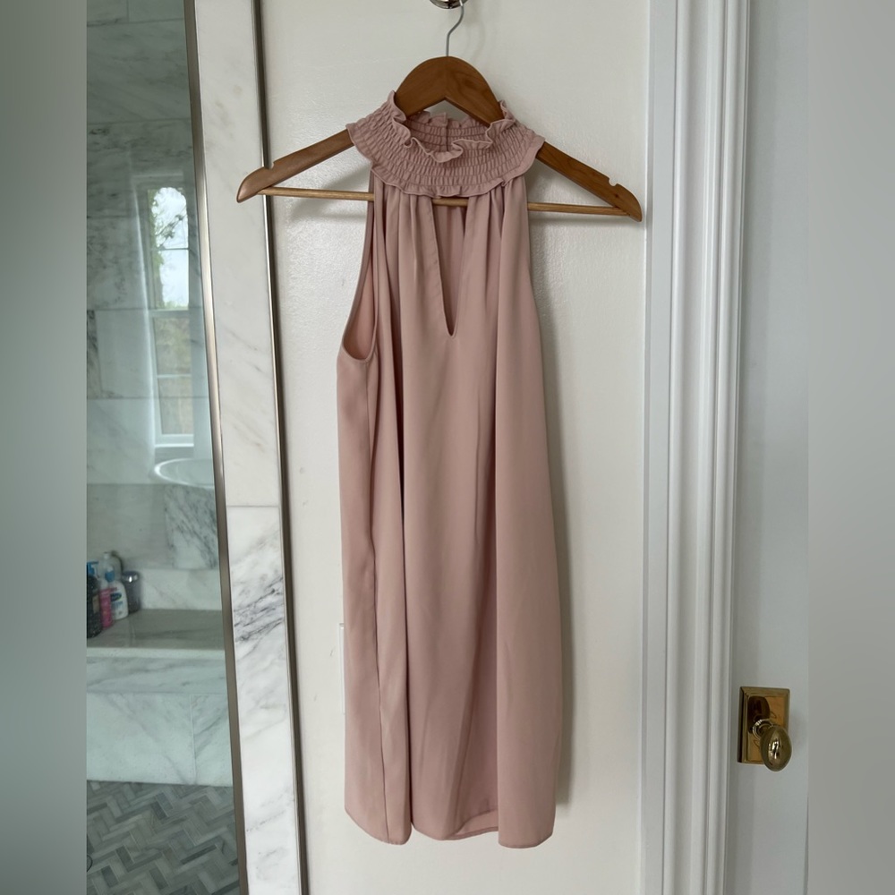 Amanda Uprichard Blush Pink Halter Mini Dress